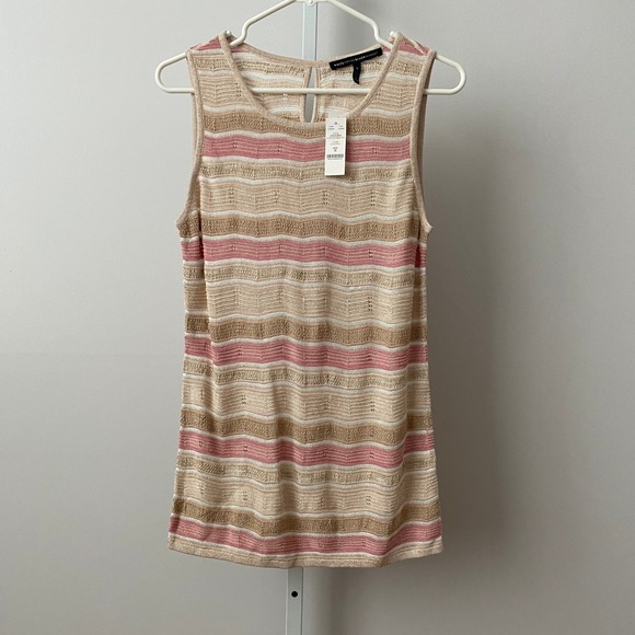 White House Black Market Tops - WHBM‎ Dainty Coastal Beachy Relaxed Tank Top M Pink Gold